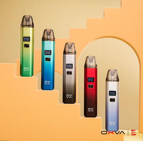 OXVA disposable vapes in green , blue, grey, red and white
